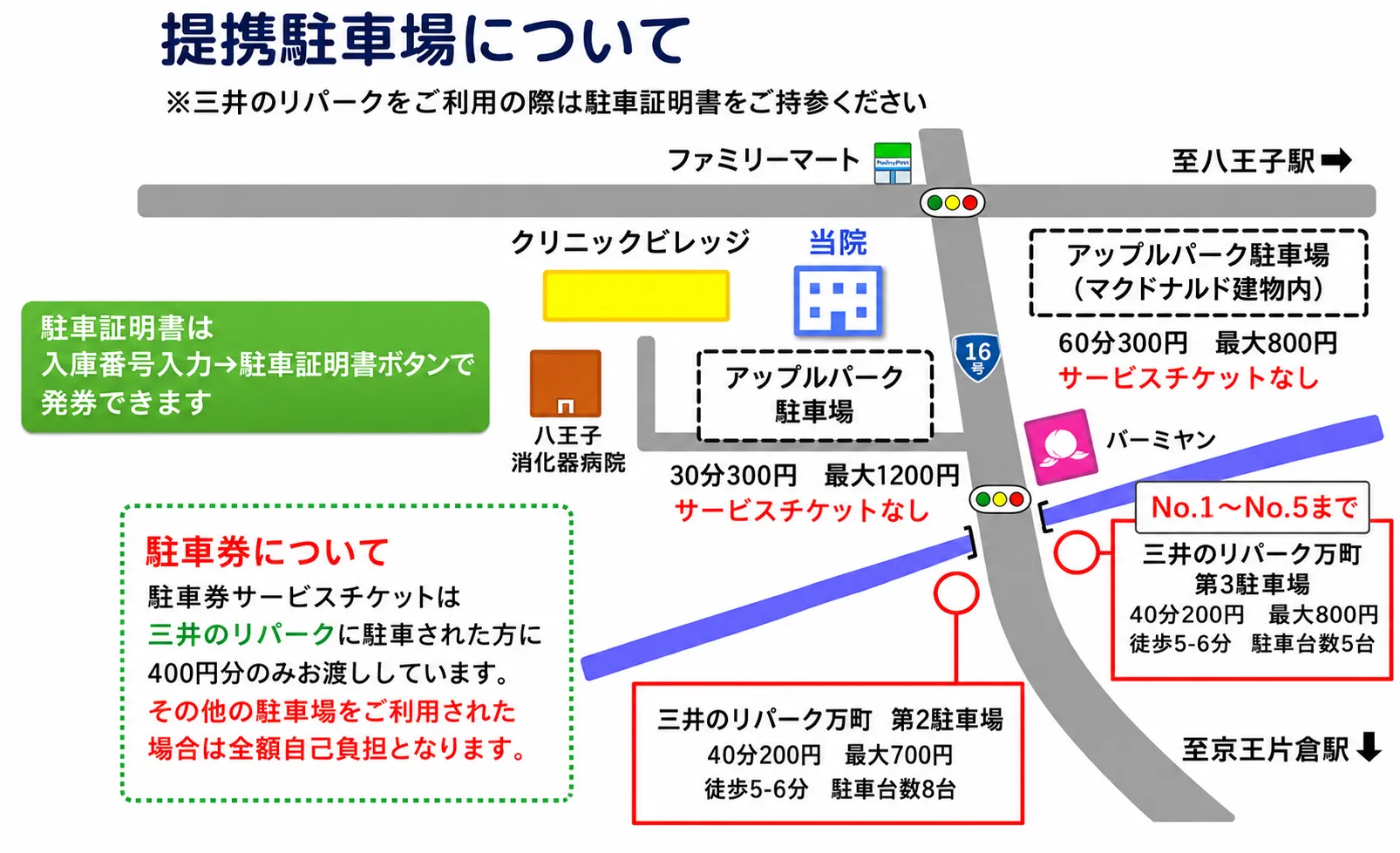 提携駐車場の地図